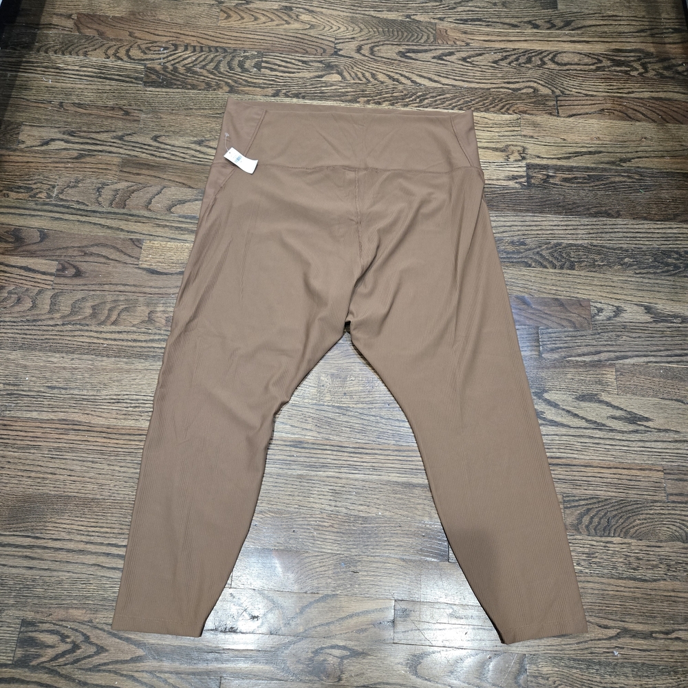 Old Navy Brown Ribbed Leggings Go Dry XXL NWT - Picture 2 of 6